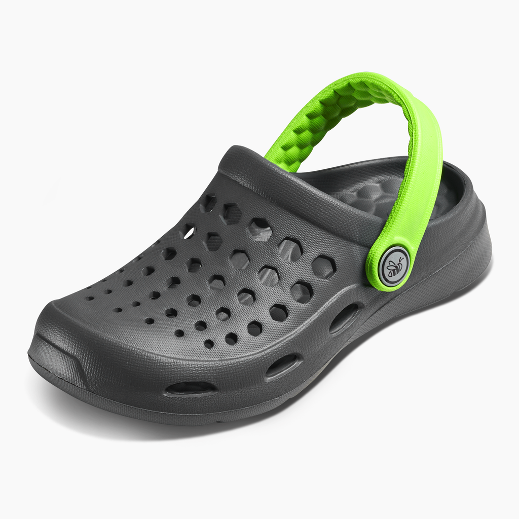 Kid's Active Clog Charcoal/Lime Green