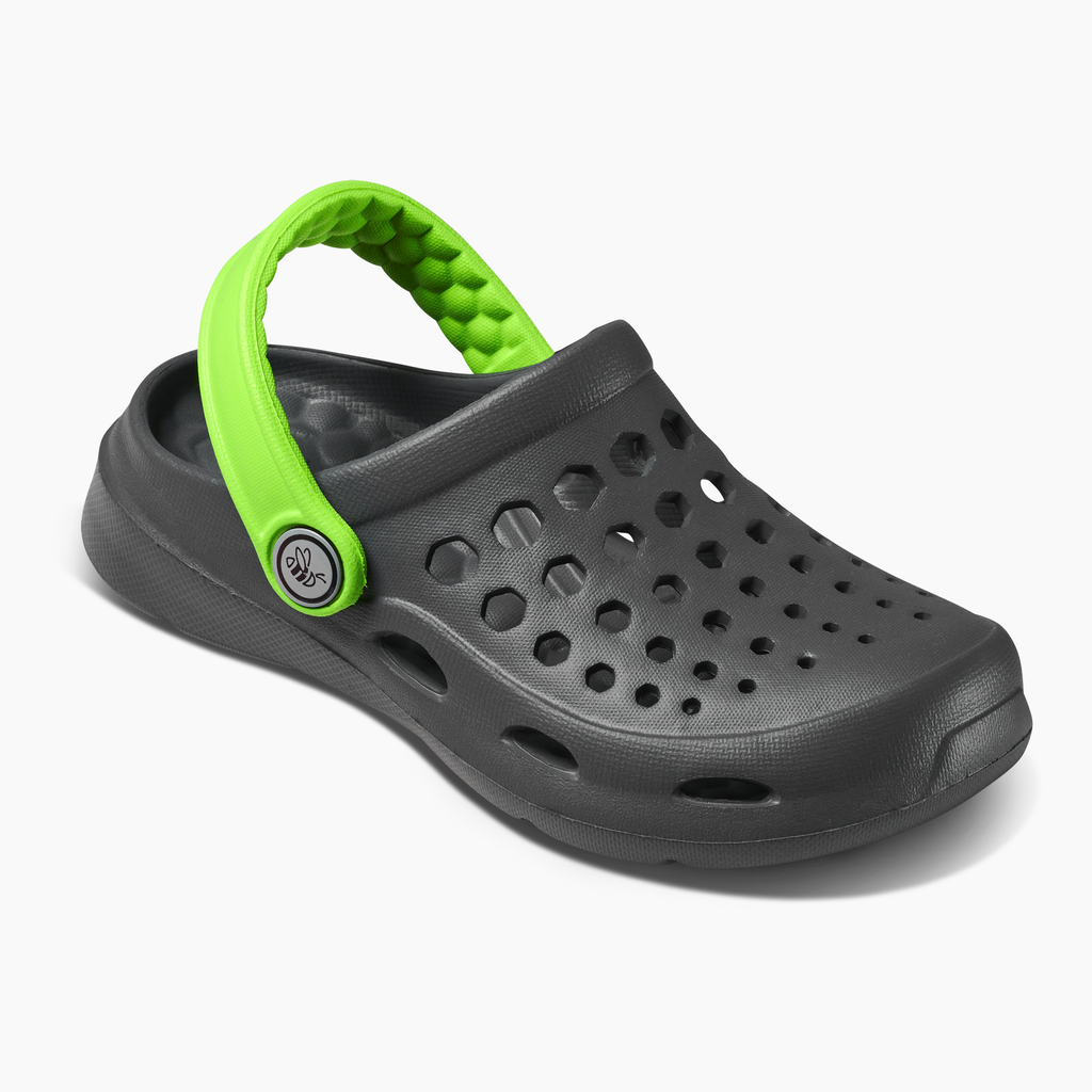 Kid's Active Clog Charcoal/Lime Green