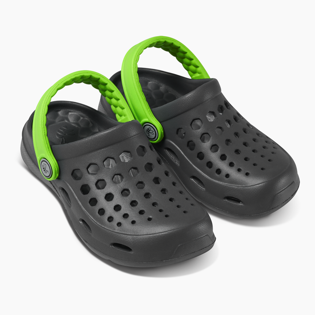 Kid's Active Clog Charcoal/Lime Green