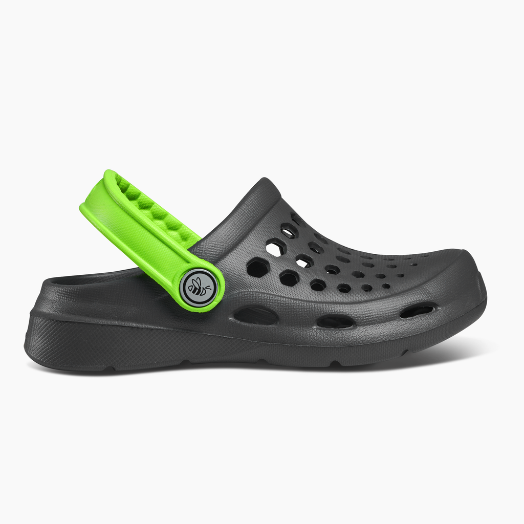Kid's Active Clog Charcoal/Lime Green
