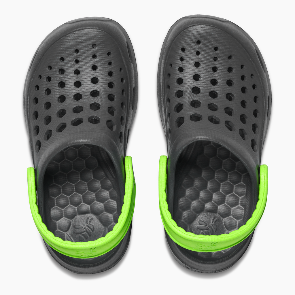 Kid's Active Clog Charcoal/Lime Green